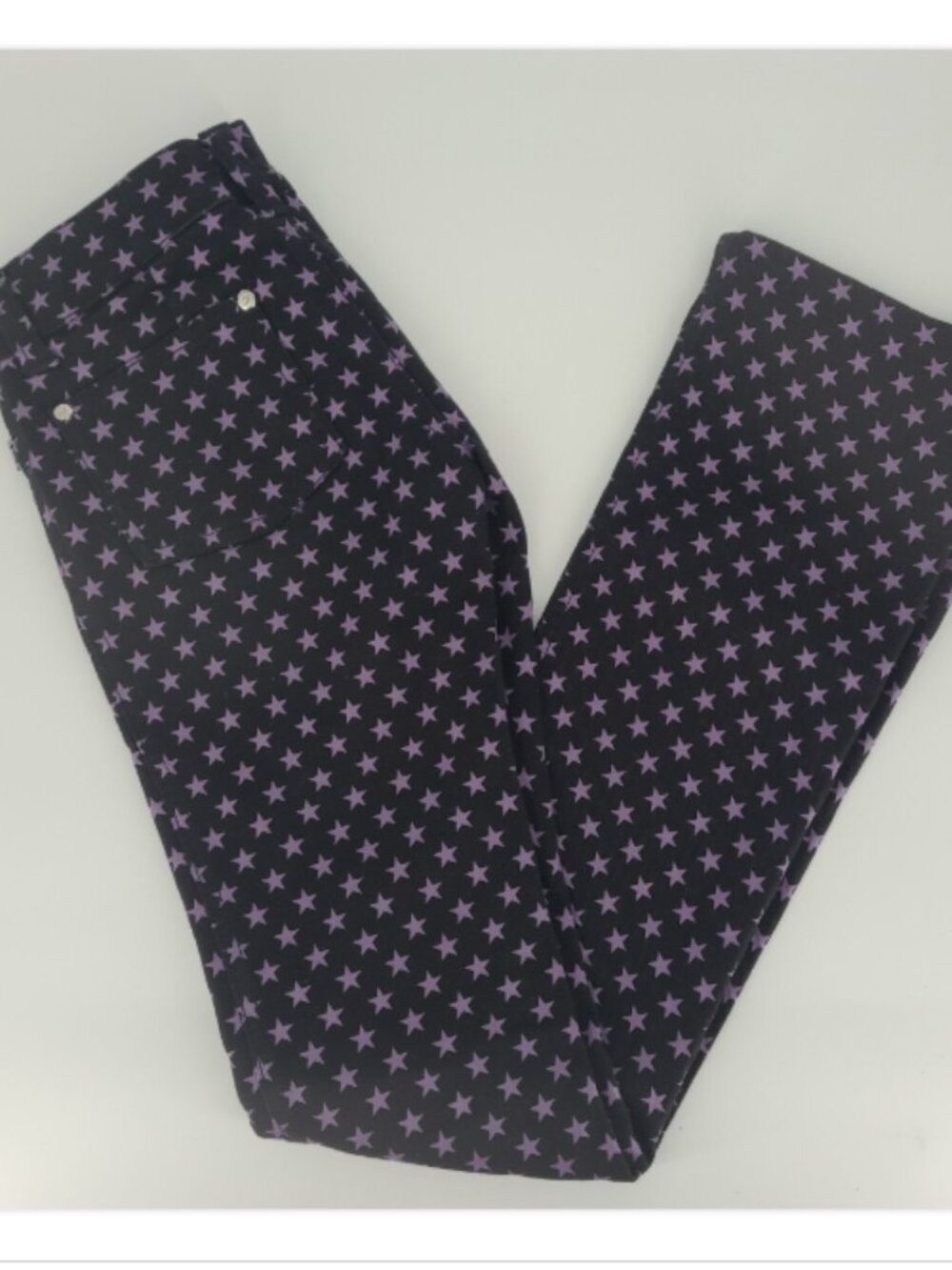 TRIPP NYC Daang Goodman Pants Women's Size 0 Black Purple Stars Goth Punk Rock